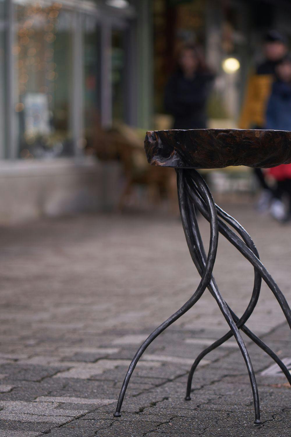 Twisted Table in front of Miran's studio